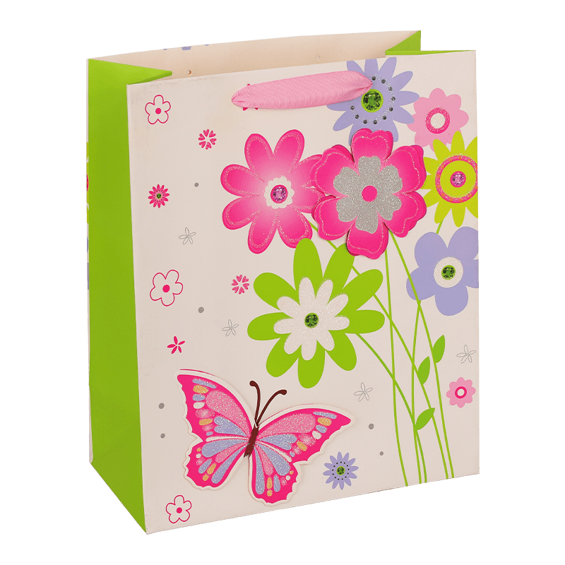 Schmetterlings-Blumen-Geschenkverpackungstasche für Mama