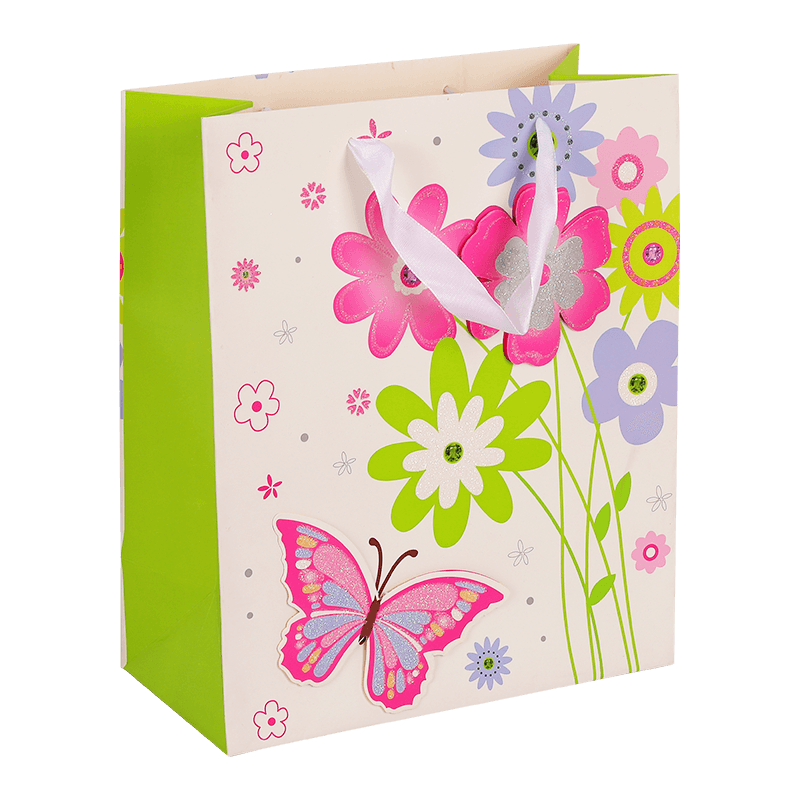 Schmetterlings-Blumen-Geschenkverpackungstasche für Mama