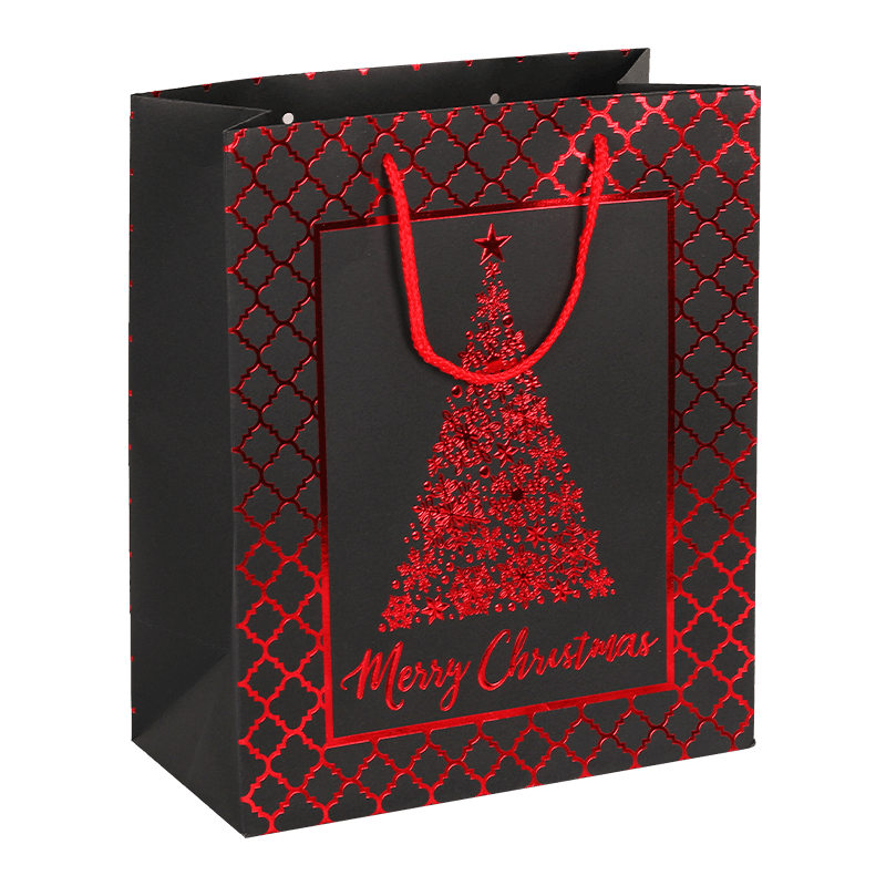 Mehrfarbige Weihnachtsbaum-Geschenktüte aus Folienpapier