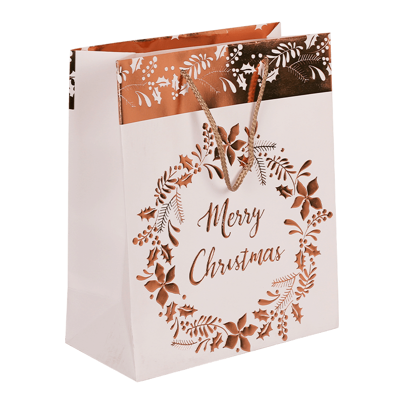 Mehrfarbige Weihnachtskranz-Geschenktüte aus Folienpapier