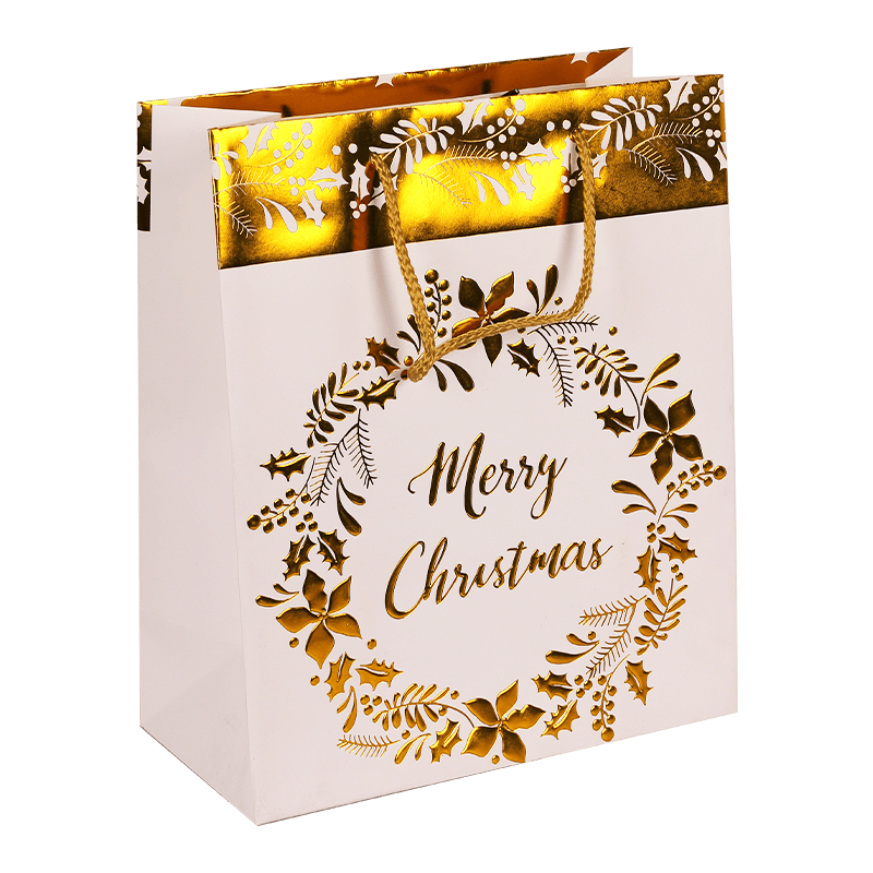 Mehrfarbige Weihnachtskranz-Geschenktüte aus Folienpapier