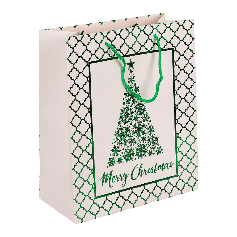 Mehrfarbige Weihnachtsbaum-Geschenktüte aus Folienpapier