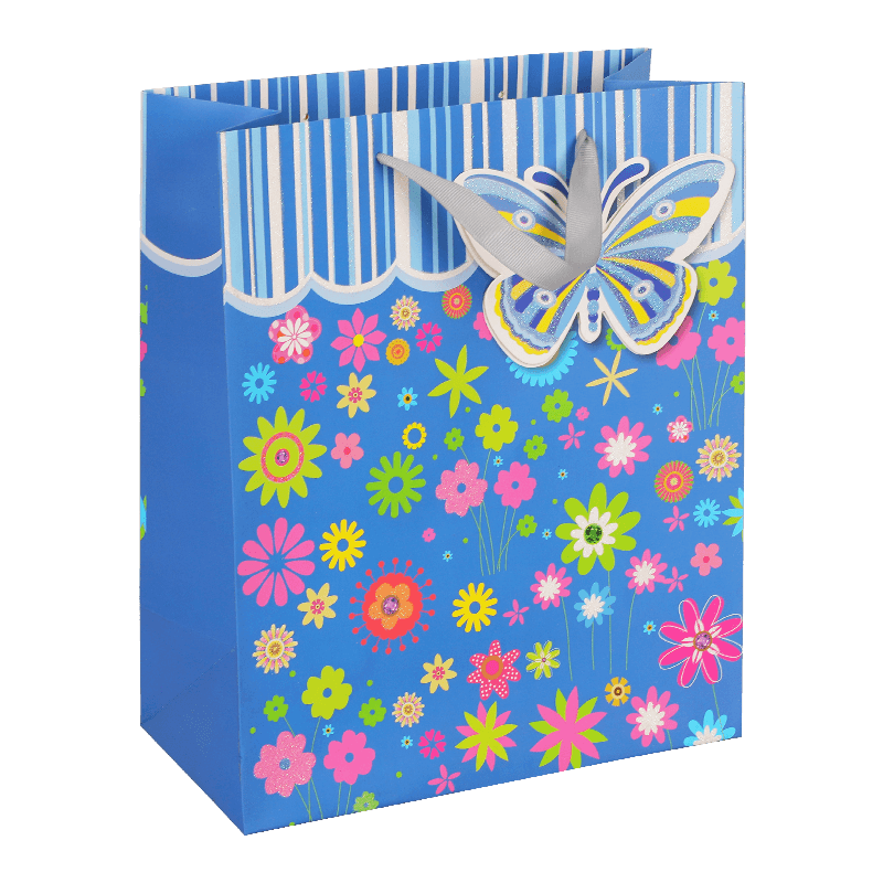 Geschenktüte mit Schmetterlings-Blumen-Design für Kinder