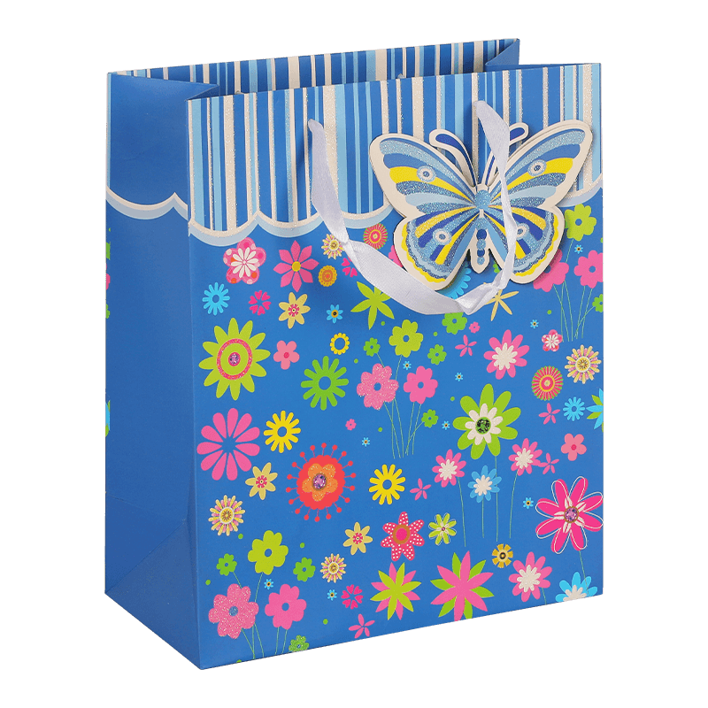 Geschenktüte mit Schmetterlings-Blumen-Design für Kinder