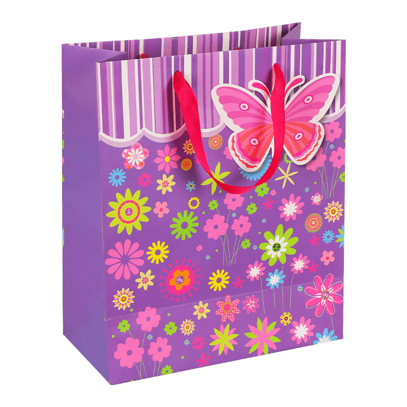 Geschenktüte mit Schmetterlings-Blumen-Design für Kinder