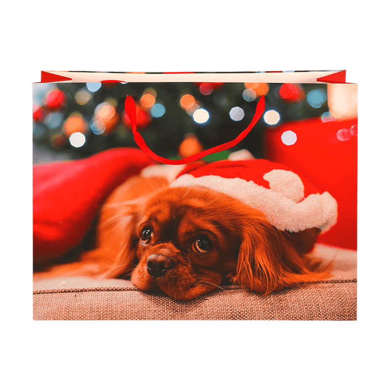 Weihnachts-Geschenkverpackungstasche mit Tiermuster