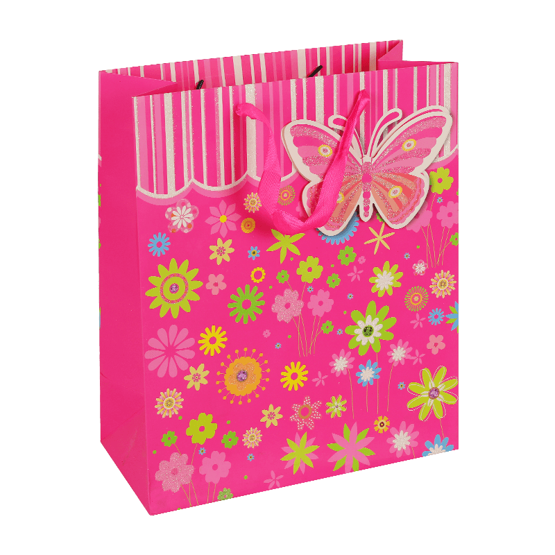 Geschenktüte mit Schmetterlings-Blumen-Design für Kinder