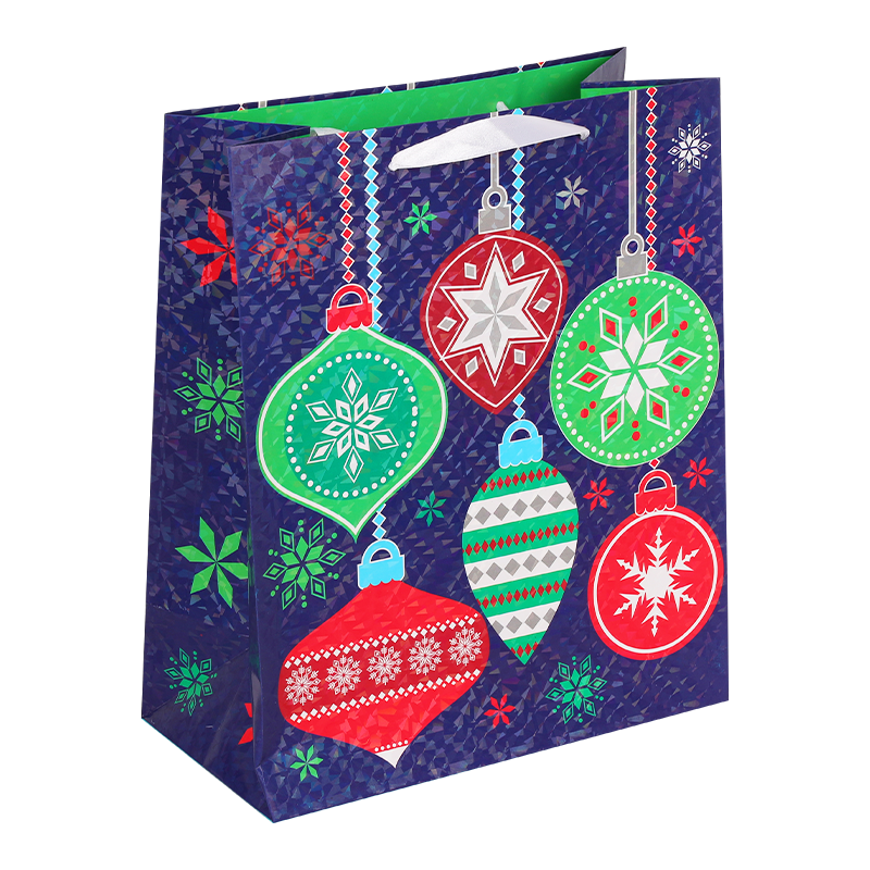 Fröhliche Weihnachtsfeiertags-Glitzerpapier-Geschenktüte