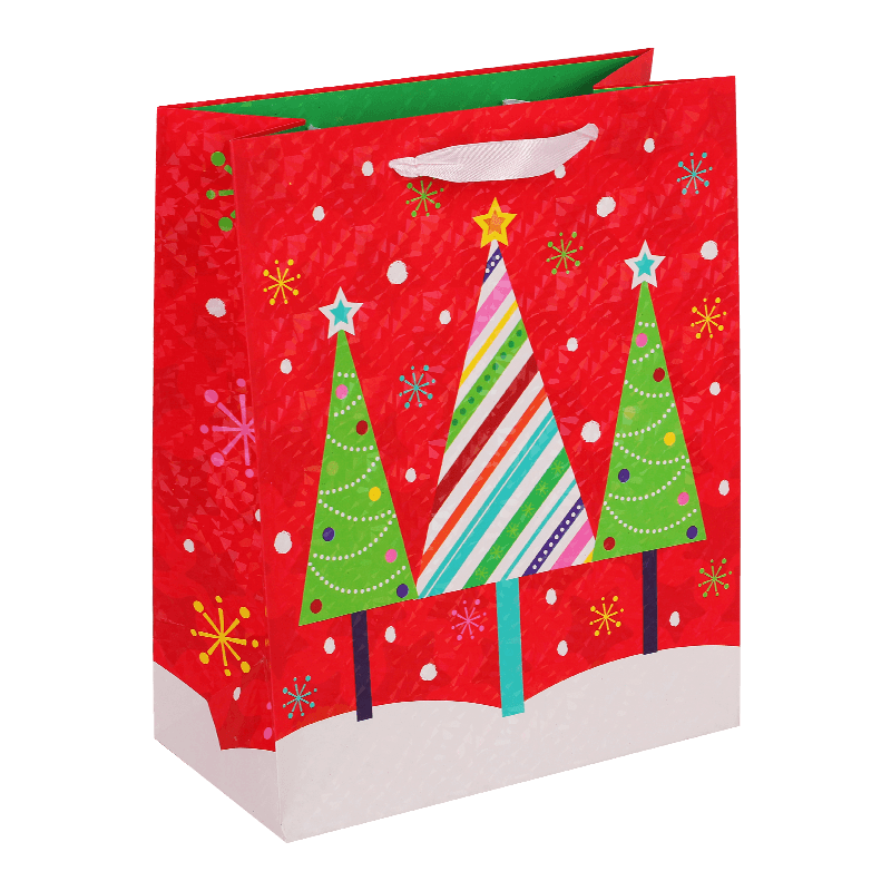 Fröhliche Weihnachtsfeiertags-Glitzerpapier-Geschenktüte