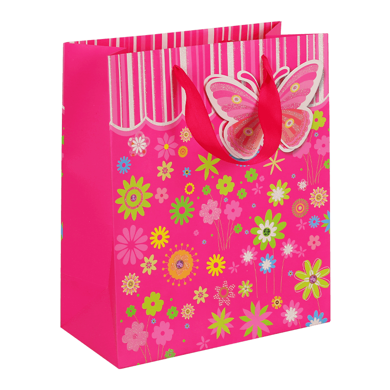 Geschenktüte mit Schmetterlings-Blumen-Design für Kinder