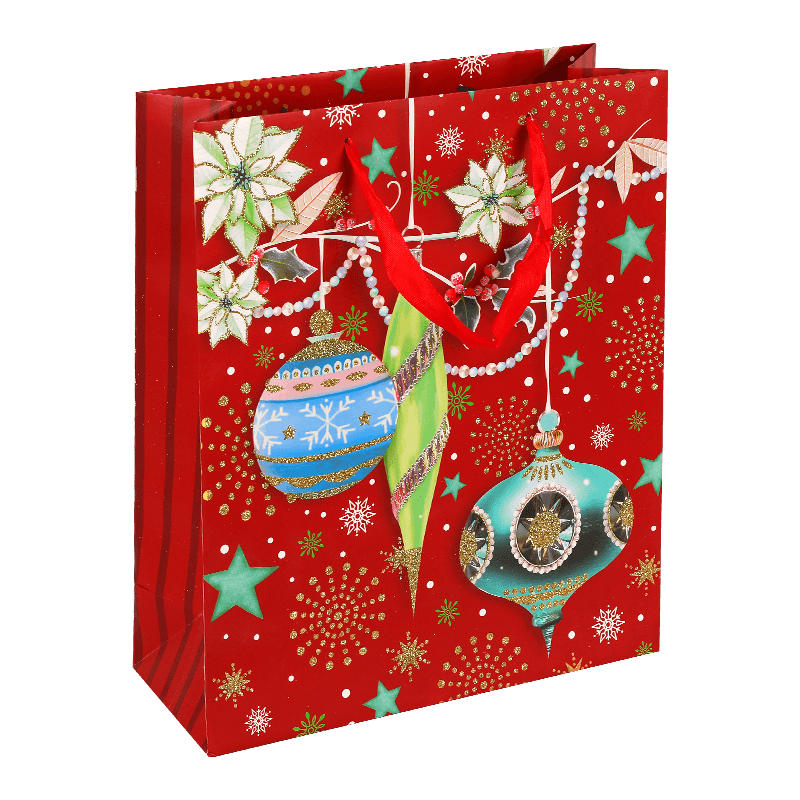 Fröhliche Weihnachtsfeiertags-Glitzerpapier-Geschenktüte