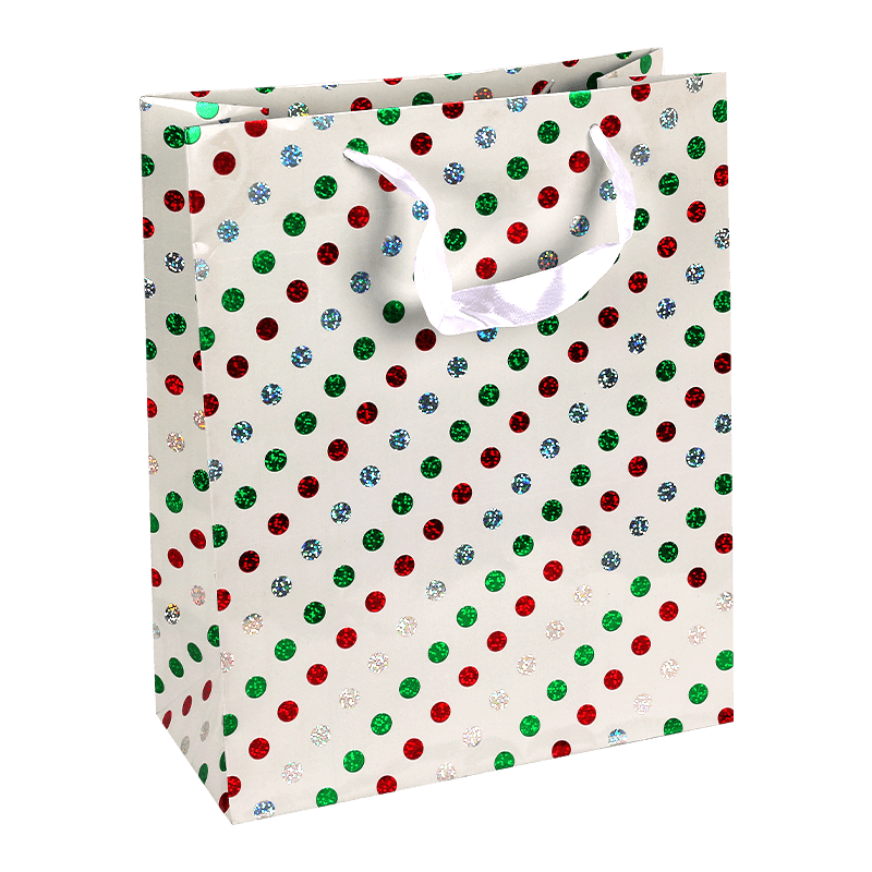 Geschenkverpackungsbeutel aus recycelbarem Papier mit Polka-Dot-Aufdruck