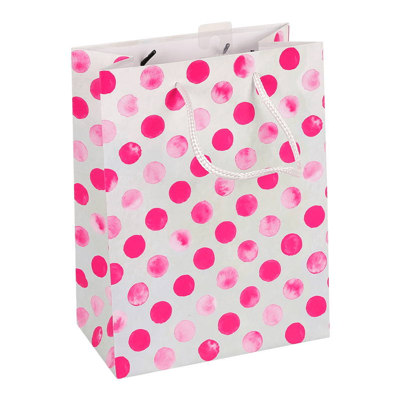 Geschenkverpackungsbeutel aus recycelbarem Papier mit Polka-Dot-Aufdruck