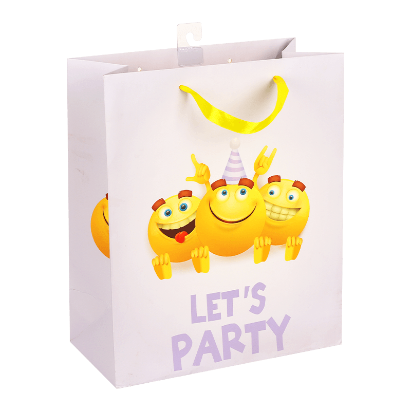 Geschenktüte aus Papier mit Emoticon-Motiv und Goodie-Baby-Motiv