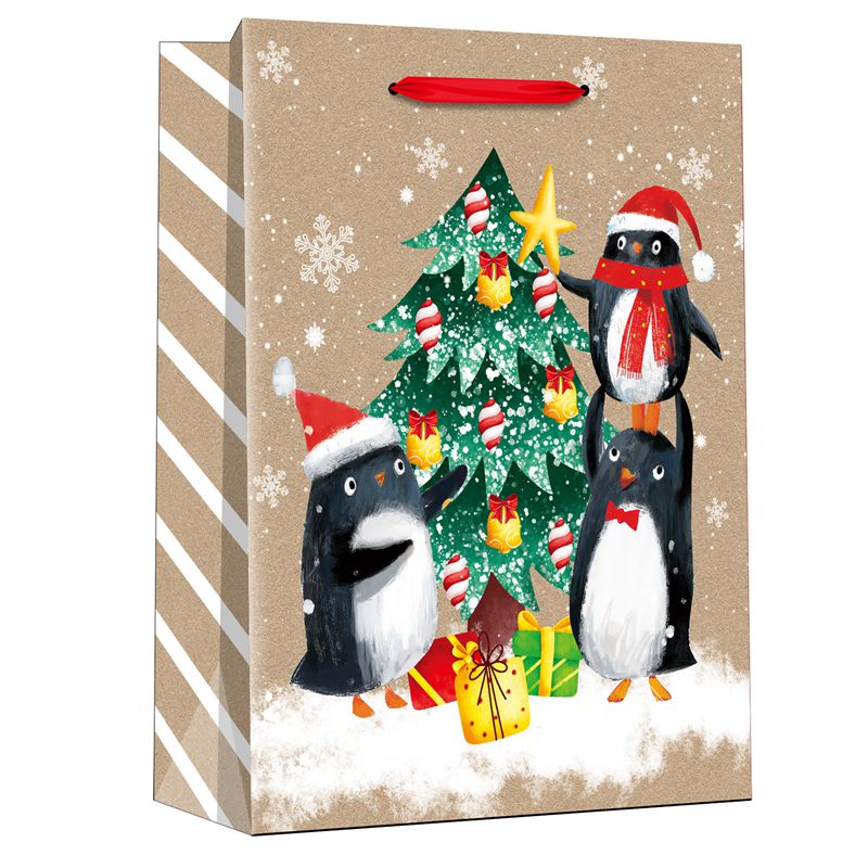 Weihnachtsbedruckte schöne Pinguin-Geschenk-Einkaufspapiertüte