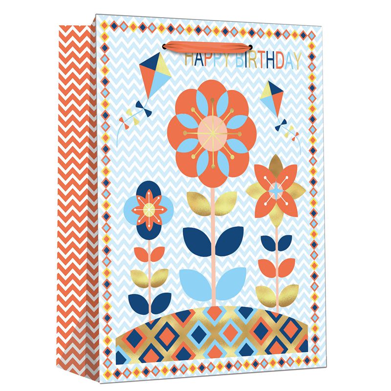 OEM-gedruckte Happy Birthday-Sonnenblumen-Geschenkpapier-Tragetaschen