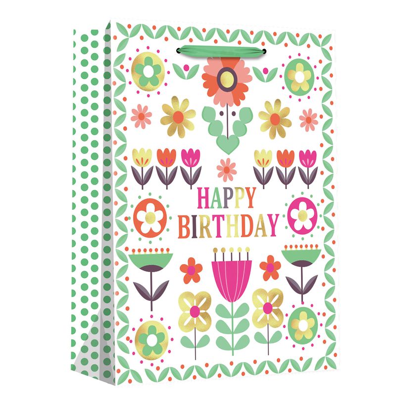 OEM-gedruckte Happy Birthday-Sonnenblumen-Geschenkpapier-Tragetaschen