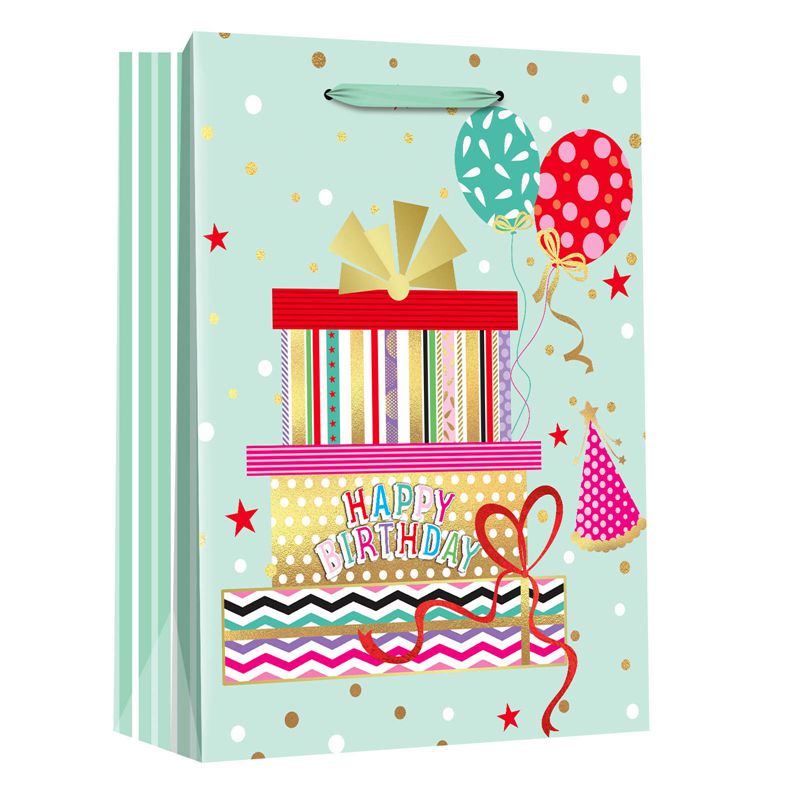 Professioneller Hersteller bedruckte Happy Birthday-Papierverpackungstüten