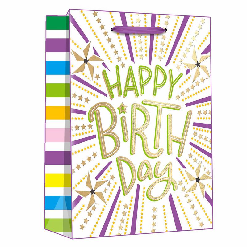 Maker bedruckte Geschenk-Einkaufspapiertüten zum Thema Geburtstag