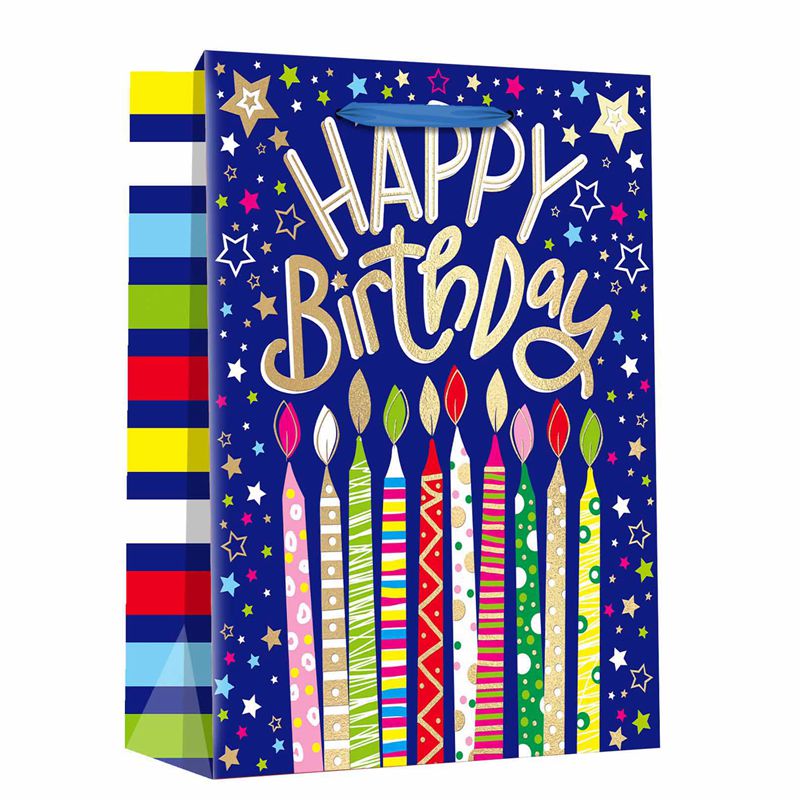 Maker bedruckte Geschenk-Einkaufspapiertüten zum Thema Geburtstag