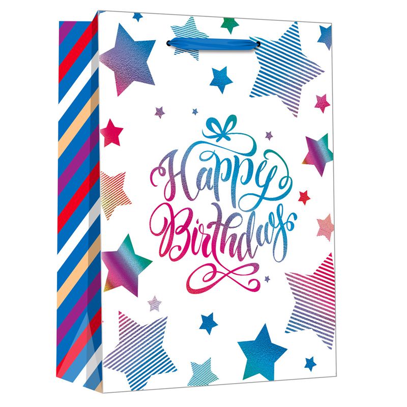 Bedruckte „Happy Birthday“-Pentagramm-Elemente-Geschenkpapier-Souvenirtasche