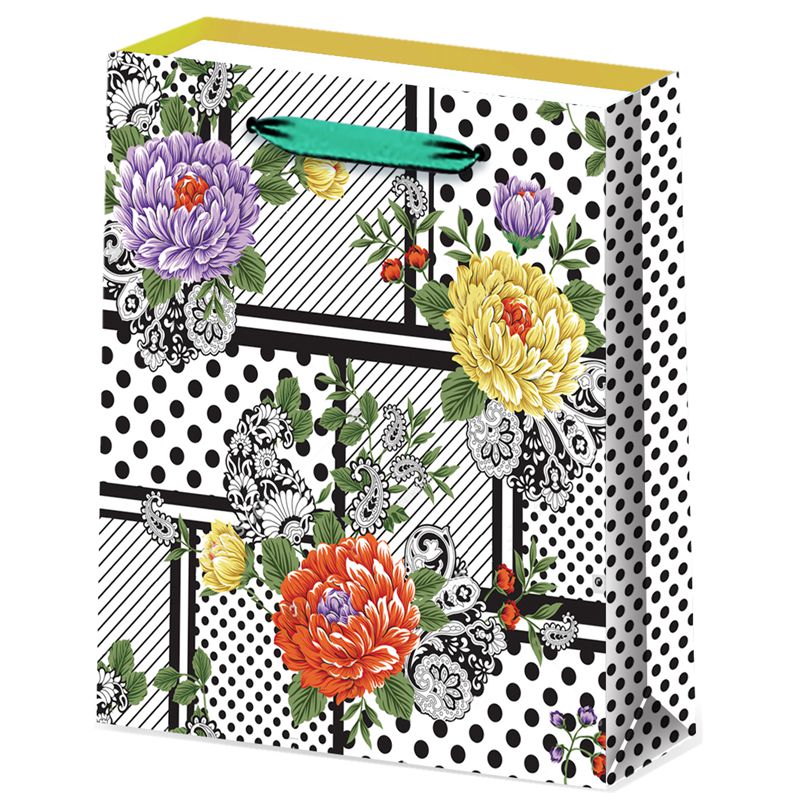 Individuell bedruckte Geschenk-Einkaufstasche aus Papier mit Blumenmustern