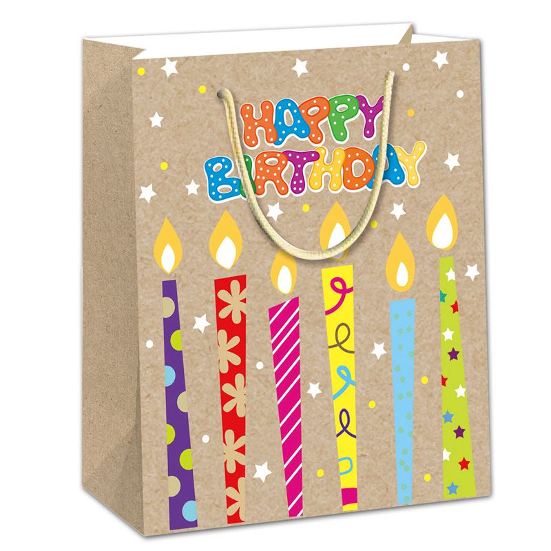 Bedruckte Party-Geschenktüte aus Kraftpapier mit Happy Birthday-Motiv