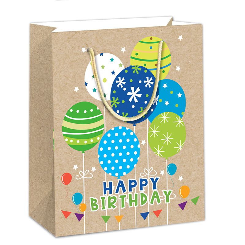 Bedruckte Party-Geschenktüte aus Kraftpapier mit Happy Birthday-Motiv