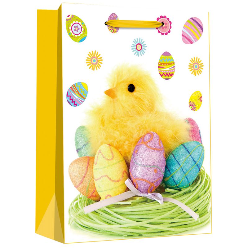 Kreativ bedruckte Geschenktüte aus Papier zum Thema Ostern