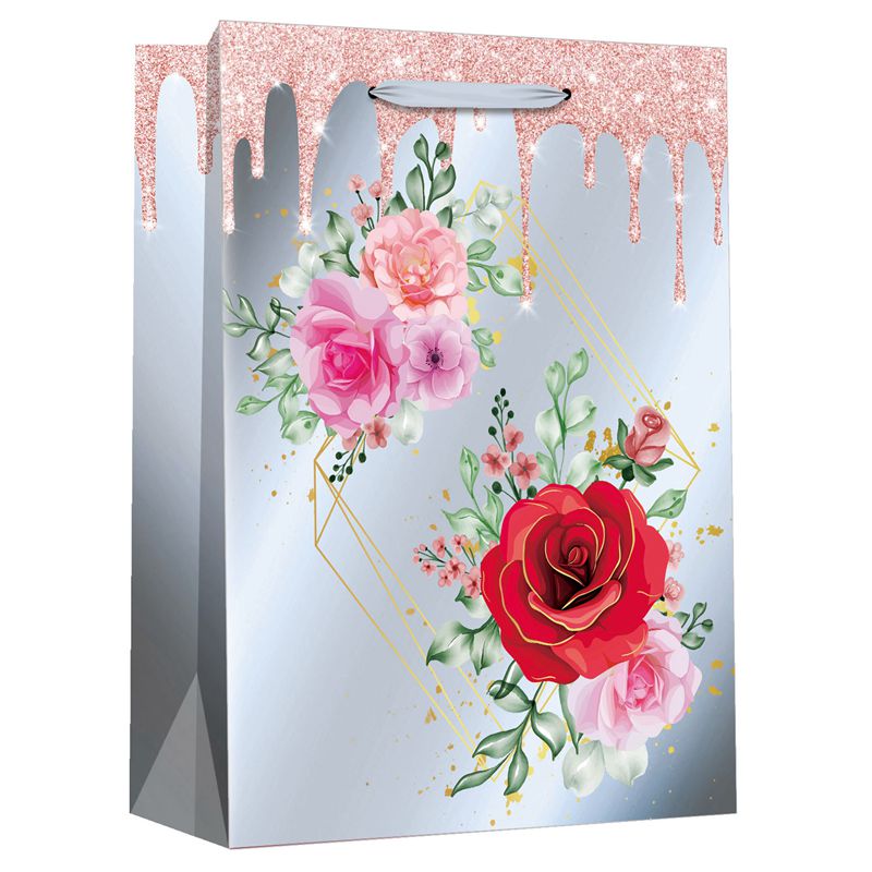 Exquisite bedruckte Einkaufs-Geschenkpapiertüte mit Blumenmuster