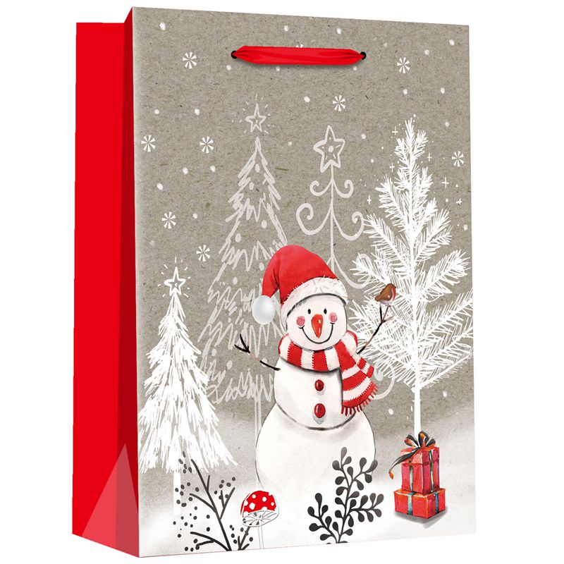 Anpassen der bedruckten Weihnachts-Schneemann-weißen Einkaufspapier-Geschenk-Souvenir-Tasche